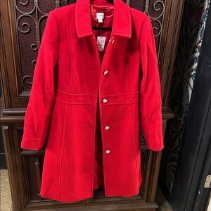J. Crew Vibrant Red Wool Coat